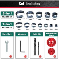 Lochsägeset, Bohrer 7 Sägeringe und 5 Sägeringe für Holz, Gipskarton, Spanplatten Löcher bohren - Hychika Lochsägeset, Bohrer 7 Sägeringe und 5 Sägeringe für Holz, Gipskarton, Spanplatten Löcher bohren - Hychika von HYCHIKA