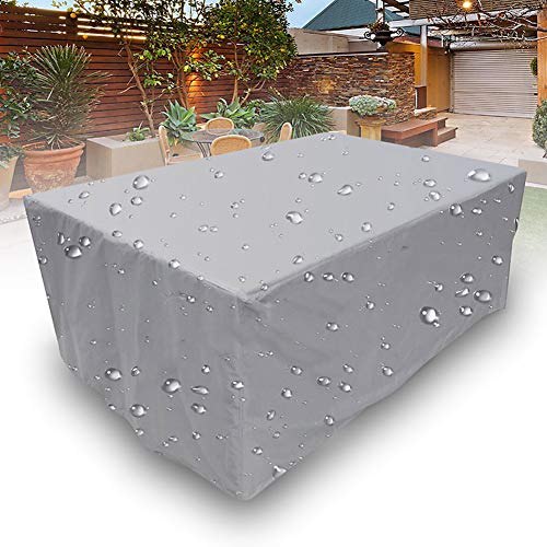 Abdeckung Gartenmöbel, Rechteckige Für Gartentisch Möbelset, Schneeschutz Wasserdicht Staubdicht Anti-UV Atmungsaktives, Wasserdicht & Winterfest Oxford 210D, Grau,115x115x70cm von HYCZW