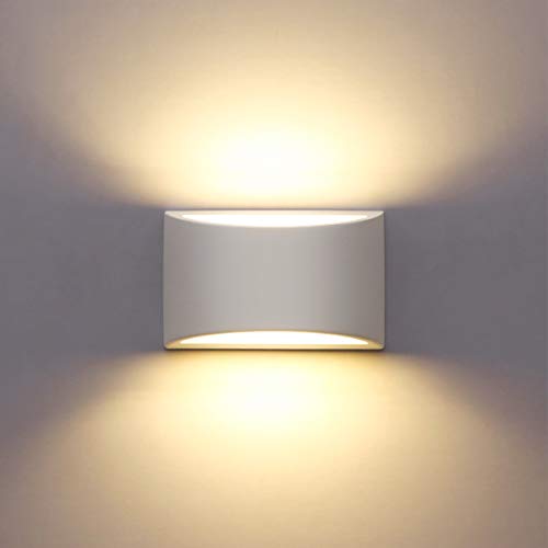 HYDONG LED Wandleuchte Innen, 7W Weiß Gipsleuchte Modernes Design Wandlampe LED Licht Up und Down Wandlicht Spotlicht Warmweiß für Badezimmer, Wohnzimmer, Schlafzimmer, Flur (G9 LED Birne enthalten) von HYDONG