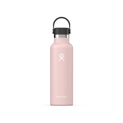 Hydro Flask - Standard Mouth - Trinkflasche 621ml (21oz) - Isolierte Wasserflasche aus Edelstahl - Sportflasche mit auslaufsicherem Flex Deckel & Gurt - Thermoflasche Spülmaschinenfest - Trillium von HYDRO FLASK