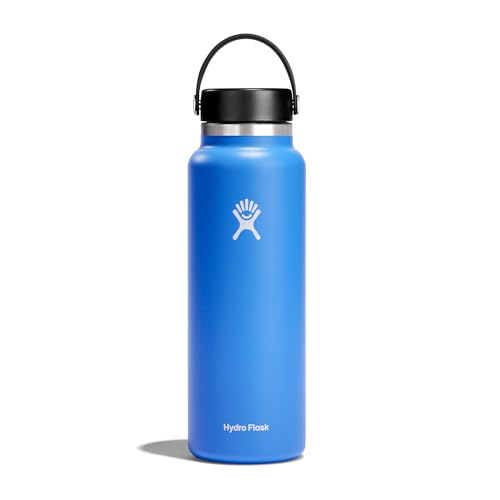 Hydro Flask - Wide Mouth - Trinkflasche 1180ml (40oz) - Isolierte Wasserflasche aus Edelstahl - Sportflasche mit auslaufsicherem Flex Cap-Deckel & Gurt - Thermoflasche Spülmaschinenfest - Cascade von HYDRO FLASK