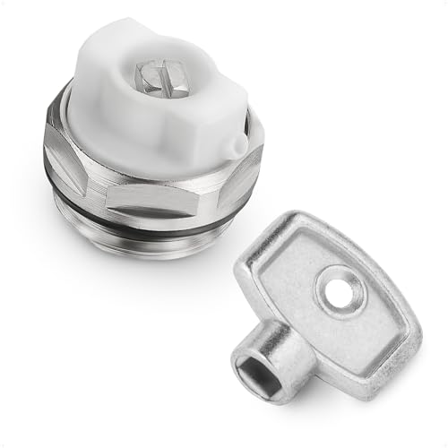 HYDROBIL Größe 1/2" Heizkörper Entlüftungsventile mit Heizkörper Entlüftungsschlüssel, 10 bar, 120 °C Arbeitstemperatur von HYDROBIL