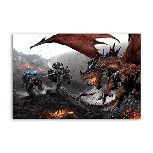 HYE Dungeons and Dragons Dragonborn Fighter Poster Dekorative Malerei Leinwand Wandkunst Wohnzimmer Poster Schlafzimmer Gemälde 30 x 45 cm von HYE