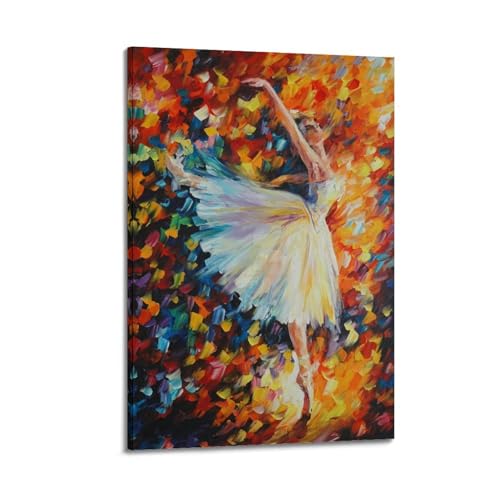 HYEDHGD Ballett mit Magie, Leonid Afremov, Vintage-Kunst-Cover, Raumdekoration, ästhetisch für Schlafzimmer, Wohnzimmer, Wände, ästhetisches Poster, 30 x 45 cm, Rahmenstil HYEDHGD Ballett mit Magie, Leonid Afremov, Vintage-Kunst-Cover, Raumdekoration, ästhetisch für Schlafzimmer, Wohnzimmer, Wände, ästhetisches Poster, 30 x 45 cm, Rahmenstil von HYEDHGD