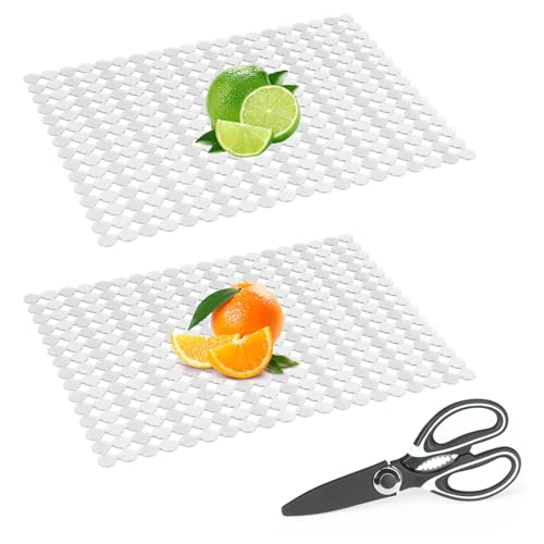 HYEIOL Spülbeckeneinlage 2er-Set, Spülbeckenmatte Zuschneidbar mit Schere, PVC Abtropfmatte für Emaille/Edelstahl Spülbecken, 30 x 40cm (Transparente) von HYEIOL