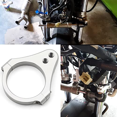 33mm Universal Lenkungsdämpfer Motorrad Dämpfer Gabel Rohr Halterung Unterstützung Halter (Silber) von HYEPIVOT