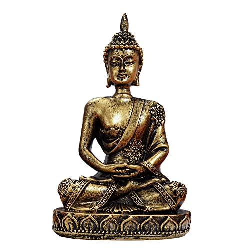 HYFAN Kleine Meditations-Buddha-Statue, harmonische Yoga-Figur, Sammlerstück, Handwerk, Feng Shui-Skulptur, Dekoration für Zuhause, Büro, Regal, Schreibtisch (Bronze 4) von HYFAN