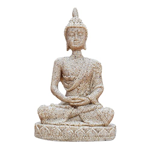 HYFAN Kleine Meditations-Buddha-Statue, harmonische Yoga-Figur, Sammlerstück, Basteln, Feng Shui, Skulptur, Dekor für Zuhause, Büro, Regal, Schreibtisch (Sand 4) von HYFAN