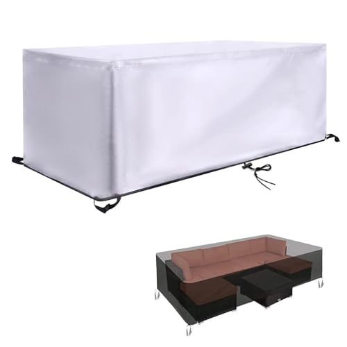 HYFBH Abdeckung für Gartenmöbel Wasserdicht - 80x80x75cm/LxWxH Winterfest Anti-UV Schutzhülle Gartenmöbel, Oxford Plane für Gartentisch Möbelsets Terrassenmöbel, Rechteckig Tischabdeckung Gartenmöbel von HYFBH