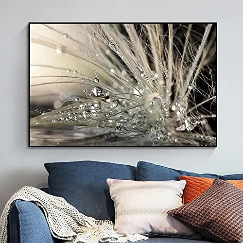 HYFBH Abstrakte Kinderzimmer Perlen Wassertropfen Wand Kunstdruck und Poster Leinwand Malerei Wandkunst Bilder für Wohnzimmer Dekoration 90x135cm(35x53in) mit Rahmen von HYFBH