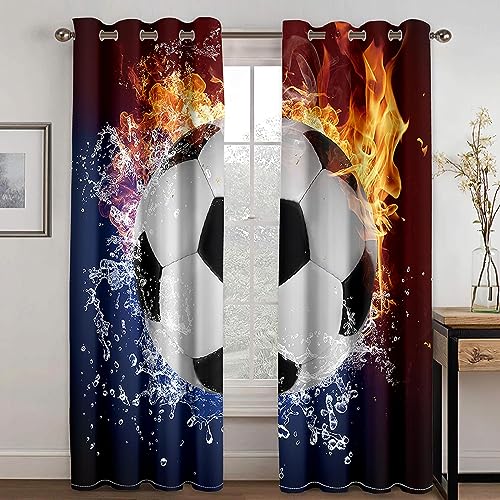 HYFBH 2 Panels Verdunkelungsvorhänge Sport Fußball Basketball 3D-Druck Haushaltsvorhänge für Wohnzimmerfensterbehandlungen BxH/2x80x210cm vorhänge HYFBH 2 Panels Verdunkelungsvorhänge Sport Fußball Basketball 3D-Druck Haushaltsvorhänge für Wohnzimmerfensterbehandlungen BxH/2x80x210cm vorhänge von HYFBH