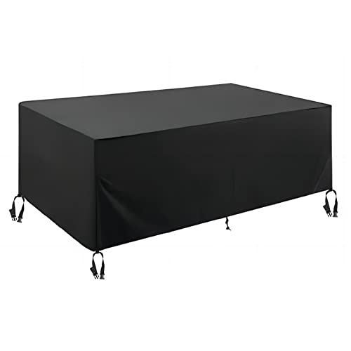 HYFBH Abdeckung für Gartenmöbel 140x130x90cm Gartenmöbel Abdeckung Wasserdicht Rechteckig Schutzhülle Gartenmöbel Anti-UV Schwarz 420D Oxford Gewebe Abdeckplane Gartenmöbel Winterfest Abdeckungen von HYFBH