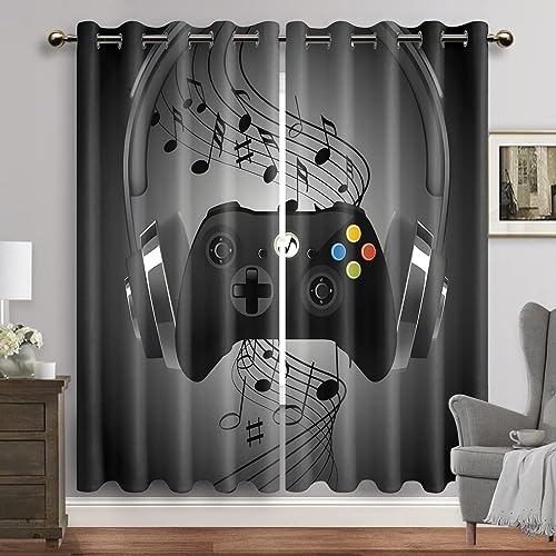 HYFBH Gamer-Verdunklungsvorhänge für Jungen, Schlafzimmer, Gaming-Raum-Dekor, Fenstervorhänge, Videospiel-Fenstervorhang, Vorhänge, 2 Paneele BxH/2x80x130cm vorhänge mit ösen HYFBH Gamer-Verdunklungsvorhänge für Jungen, Schlafzimmer, Gaming-Raum-Dekor, Fenstervorhänge, Videospiel-Fenstervorhang, Vorhänge, 2 Paneele BxH/2x80x130cm vorhänge mit ösen von HYFBH