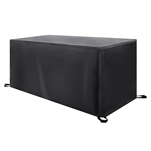 HYFBH Gartenmöbel Abdeckung, 290x130x85cm/LxWxH Schwarz Abdeckplane Gartenmöbel Verbessertes Schwerlast 420D Oxford Gewebe Wasserdicht Winddicht UV-Beständiges Abdeckung Gartenmöbel Rechteckig von HYFBH