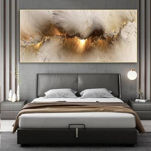 HYFBH Golden Thunder Lightning Cloud Leinwandgemälde, abstraktes orange-weißes Rauchplakat, luxuriöse Wandkunstbilder für Raumdekoration, 80 x 180 cm HYFBH Golden Thunder Lightning Cloud Leinwandgemälde, abstraktes orange-weißes Rauchplakat, luxuriöse Wandkunstbilder für Raumdekoration, 80 x 180 cm von HYFBH