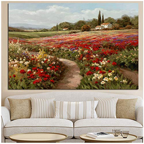 HYFBH Leinwand Kunstdruck Pappeln Felder von Claude Monet Impressionist Gemälde auf Leinwand Poster Wandkunst Bild für Wohnzimmer 50x70cm (20x28 Zoll) Kein Rahmen von HYFBH