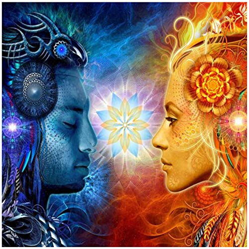 Tantra Shiva And Shakti Wandkunst Leinwanddrucke Hindu Götter Pop Art Poster An Der Wand Gemälde Bilder Für wohnzimmer 50x50 cm (19,7 "x 19,7") mit Rahmen von HYFBH