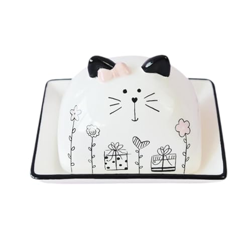 Butterdose Mit Deckel Butterdose, Butterhalter, leicht zu reinigen, niedlich, mit Deckel, Butterbehälter for Café, Esstisch, Küche, Restaurant, Kühlschrank Fur Butter von HYFEUOKF