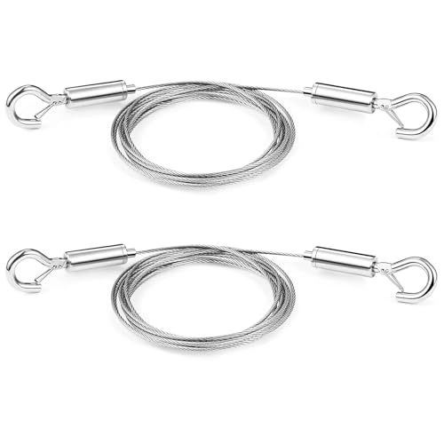Drahtseilset Verstellbarer Draht for Aufhängen von Bildern, 2-teiliges Spiegelrahmen-Set, 2 m x 1,5 mm, robustes Edelstahl-Drahtseil for Hardware for Aufhängen von Spiegeln Fur Drahtseil(PVC Coated Wi von HYFEUOKF
