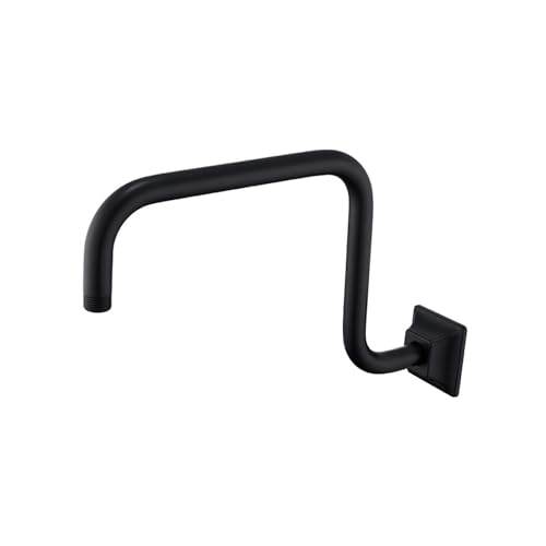Duschkopf VerläNgerungsarm Wandmontierter Duscharm-Verlängerungskopfhalter aus Edelstahl for Ellenbogen-Badezimmer-Zubehör, Rohr, Badewanne, gebürstetes Gold FüR Duschkopf(Black01) von HYFEUOKF