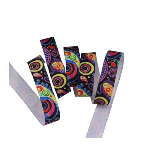 Gurtband Gurtband 5/8" Wärmeübertragungsmuster Bedruckt FOE Faltgummi for Haargummi Stirnband 100 Yards Fur Taschen von HYFEUOKF