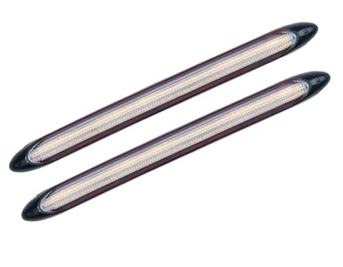 HYFEUOKF Autobremslichter 2 stücke 12V Streifen Starten Tagfahrlicht for Auto Scheinwerfer Fließende Drehen Gelb Fahren Tag Lichter FüR Autos(34.5cm,Ice Blue Yellow) von HYFEUOKF