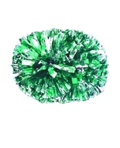HYFEUOKF Cheerleader Bommel 2 Stück PET Cheerleader Pom Pom Girl Cheering Dance Decorator Cheerleading Pompon Pompons Baton Hhandle for Cheerleader(Green add Silver,100g) von HYFEUOKF