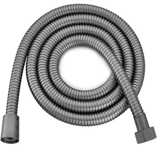 HYFEUOKF Duschschlauch 1,5/2/3,0 M Gold Grau Edelstahl Flexible Lange Dusche Wasser Schlauch Verlängerung Sanitär Rohr Ziehen Rohr Bad zubehör FüR Badewanne(Grey,200cm) von HYFEUOKF