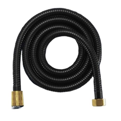 HYFEUOKF Duschschlauch 1,5/2/3,0 M Messing Kopf Edelstahl Flexible Dusche Schlauch Lange Badezimmer Verlängerung Sanitär Rohr Ziehen Rohr Bad Zubehör FüR Badewanne(Black,1.5M) von HYFEUOKF