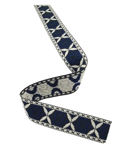 HYFEUOKF Gurtband 1 Zoll 25mm 5yard Floral Geometrie Blumen gewebt Jacquard Band Fur Taschen(1) von HYFEUOKF