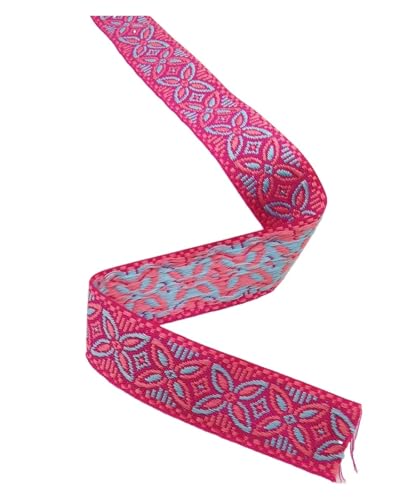 HYFEUOKF Gurtband 1 Zoll 25mm 5yard Floral Geometrie Blumen gewebt Jacquard Band Fur Taschen(3) von HYFEUOKF