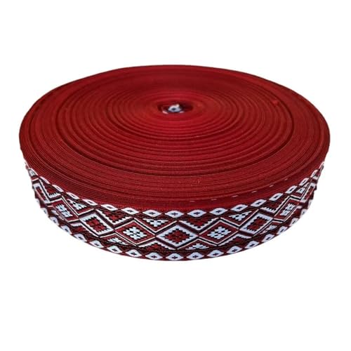 HYFEUOKF Gurtband 10 Yards Woven Jacquard Band 3, cm Rot Geometrische Muster for Kleidung Straps Zubehör Fur Taschen HYFEUOKF Gurtband 10 Yards Woven Jacquard Band 3, cm Rot Geometrische Muster for Kleidung Straps Zubehör Fur Taschen von HYFEUOKF