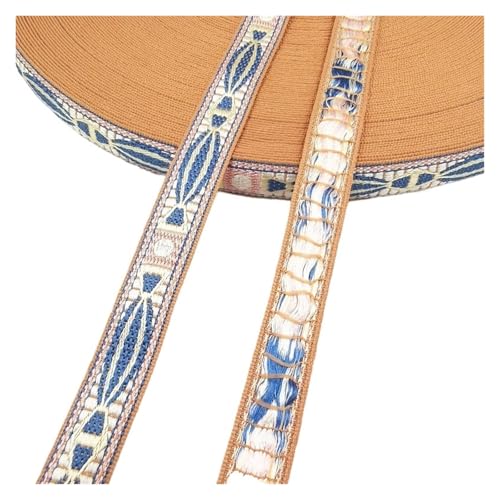 HYFEUOKF Gurtband 3 Yards 10–20 MM Retro-Jacquard, beträchtliches Dickes Gurtband, Taschengurte, Band for DIY-Pferde- oder große Haustierhalsbänder, Kleidungsnähen Fur Taschen(15MM 3YARDS 13) von HYFEUOKF