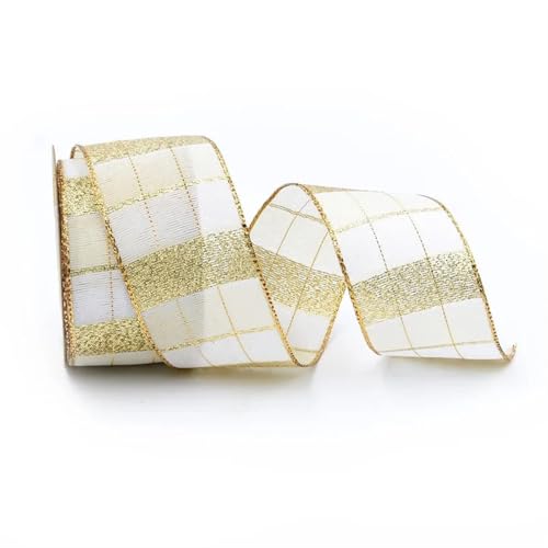 HYFEUOKF Gurtband 4 cm goldenes Band, garngefärbtes Gittergoldband mit Eisendrahtkante, 5 Yards Nähzubehör Fur Taschen HYFEUOKF Gurtband 4 cm goldenes Band, garngefärbtes Gittergoldband mit Eisendrahtkante, 5 Yards Nähzubehör Fur Taschen von HYFEUOKF