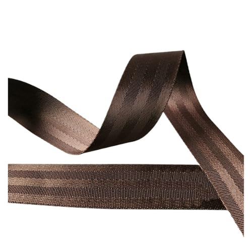 HYFEUOKF Gurtband Gurtband 20 mm 38 50 Nylonband Sicherheitsgurt Computer Jacquardband Outdoor Rucksack Taschenteile Schwarz Braun Fur Taschen(Brown 20mm) von HYFEUOKF