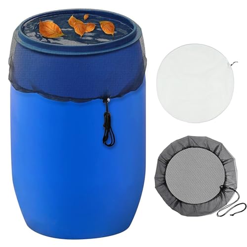 HYFEUOKF Netzabdeckung FüR Regentonne 2 stücke Mesh Abdeckung Netting for Regen Fässer Wasser Sammlung Eimer Tank Regentropfen Ernte Werkzeug Wasser Schutz. FüR Regentonne(2pcs Black) von HYFEUOKF