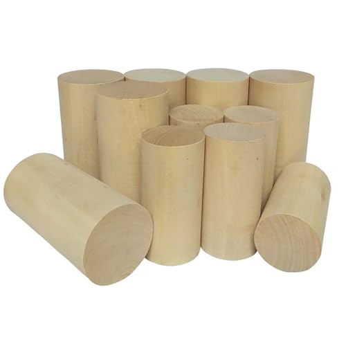 HolzstäBchen 1/2/3/5 stücke Länge 30-100mm Durchmesser 30/40/50mm Runde Holz Stange Massivholz Streifen DIY Modell Fur Basteln(Log color 30x60mm,2pcs) von HYFEUOKF