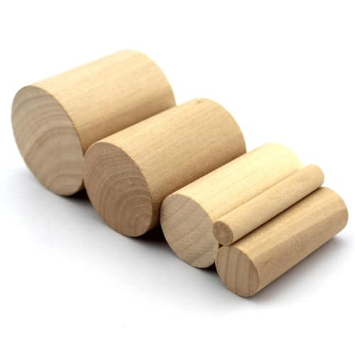 HolzstäBchen 1-50Pcs Runde Kiefer Holz Stange Durchmesser 30mm Länge 55mm Massivholz Streifen DIY Zubehör Fur Basteln(1pcs) von HYFEUOKF