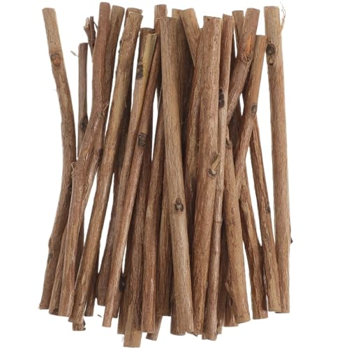 HolzstäBchen 100 stücke Holz Stick Lange Log Sticks for DIY Handwerk Zweig Baum Rinde Discs Fur Basteln von HYFEUOKF