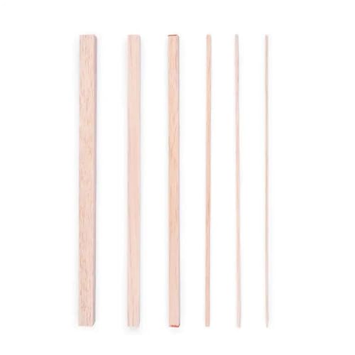 HolzstäBchen 2/3/4/10/12/15mm Balsa Holz Handwerk Platz Knüppel Modell Spielzeug Gebäude Carving DIY Fur Basteln(15mmX200mm 5pcs) von HYFEUOKF