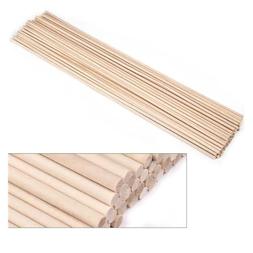 HolzstäBchen 3–14 mm runde Holzstäbe for DIY Holzhandwerk Zahnrad-Sticks Pegs Sticks Herstellung von Kuchen Dübel Fur Basteln(3x100mm-50pcs) von HYFEUOKF