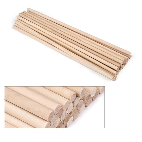 HolzstäBchen 3–14 mm runde Holzstäbe for DIY Holzhandwerk Zahnrad-Sticks Pegs Sticks Herstellung von Kuchen Dübel Fur Basteln(5x200mm-25pcs) von HYFEUOKF