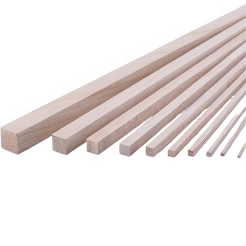 HolzstäBchen Länge 30cm Lange Quadratische Holz Bar Stick Streifen for Flugzeug Modell DIY Handgemachte Handwerk Fur Basteln(20PCS 2mm) von HYFEUOKF