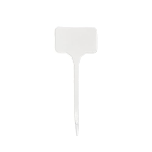 Pflanzenetiketten 100 Stück Gartenpflanzenetiketten, beschreibbare Gartenpflanzenetiketten, Klassifizierungs-Bonsai-Zeichenetiketten, T-Typ-Schreibplattenbrettkarten Fur Outdoor Pflanzen(White) von HYFEUOKF