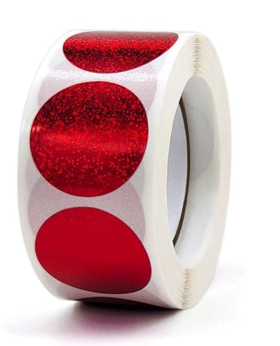PräGeaufkleber 100-500 stücke Gold Glitter Versiegelung Label Runde Laser Aufkleber Party Handgemachte Nette Umschlag Business Stationäre Fur Dekorative(Red,300PCS) von HYFEUOKF