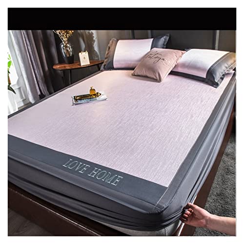 Satin Bettlaken 180x200 Sommer-Schlafmatte Naked Sleeping Natural Ice Rattan-Matte Bambusmatte Matratze Ice Silk Mat Rutschfeste faltbare kühle Schlafmatte Fur Matratzen(All inclusive-4,2pcs Set 120x2 von HYFEUOKF
