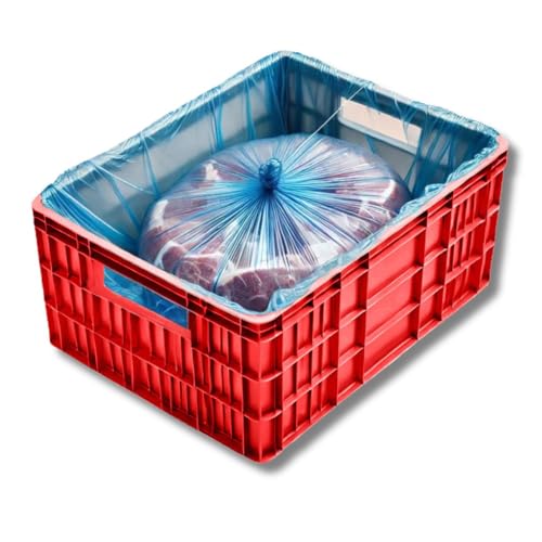 500 Einlegesäcke Fleischkistensack HDPE 10 µm – lebensmittelecht, reißfest & flüssigkeitsdicht – Auskleidungssack für E2‑Kisten/Eurobox – Gastronomie & Metzgereibedarf von HYGIENICAL by Sevim