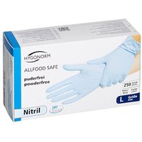 HYGONORM unisex Einmalhandschuhe ALLFOOD SAFE blau Größe L, 250 St. von HYGONORM