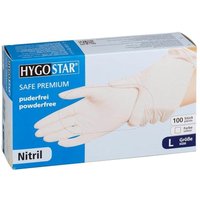 HYGOSTAR unisex Einmalhandschuhe SAFE PREMIUM weiß Größe L - 100 Stück von HYGOSTAR