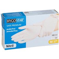 HYGOSTAR unisex Einmalhandschuhe SAFE PREMIUM weiß Größe M - 100 Stück von HYGOSTAR